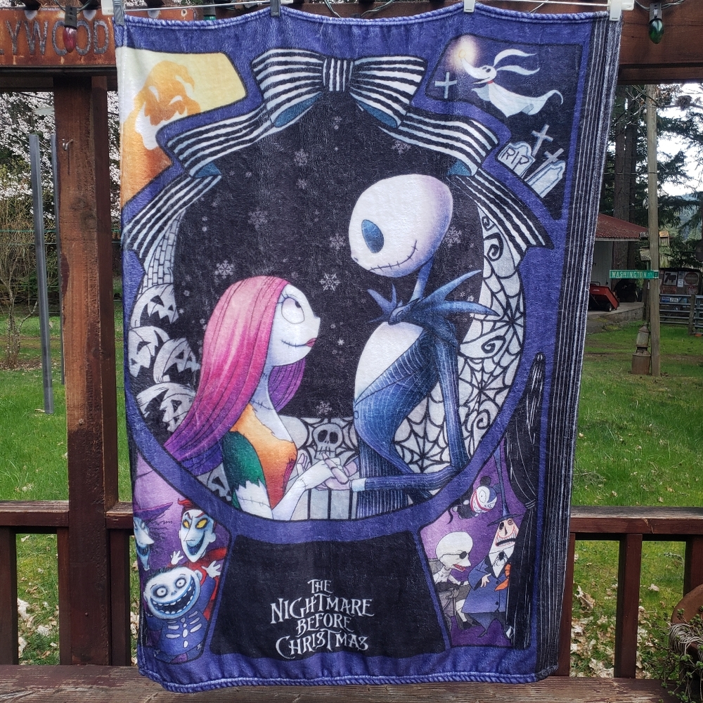 The Nightmare Before Christmas Jack & Sally Soft Fleece Throw Blanket